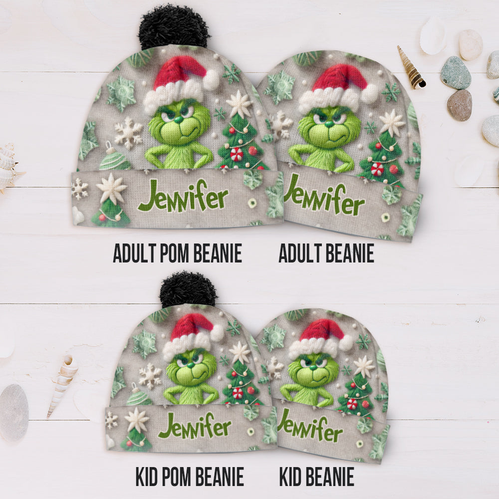 Merry Grinchmas - Personalized Stole Christmas Beanie Hat