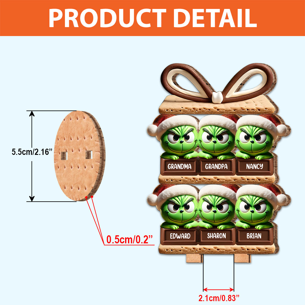 Cadeaux de Noël Grinch pour la famille, les amis et les collègues - Plaque en bois personnalisée avec étole de Noël