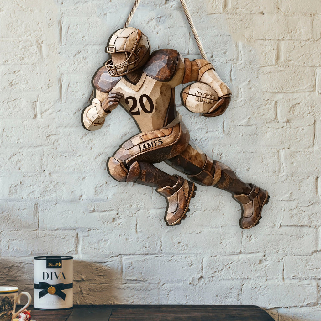 Strong One - Panneau en bois personnalisé en forme de ballon de football