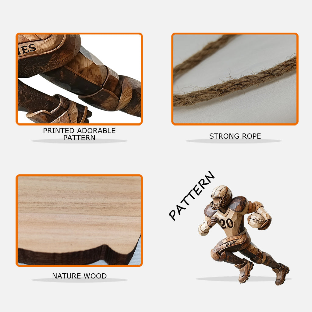 Strong One - Panneau en bois personnalisé en forme de ballon de football