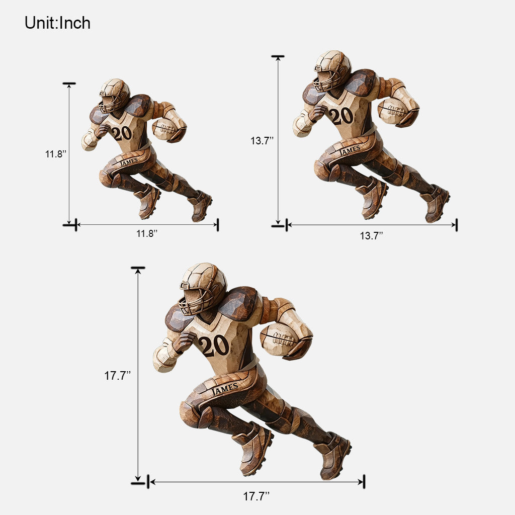 Strong One - Panneau en bois personnalisé en forme de ballon de football