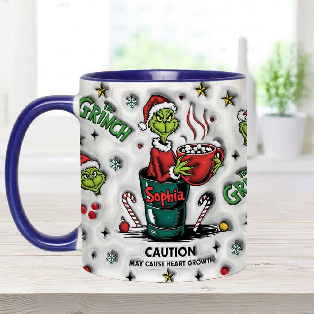Caution Any Name - Personalized Stole Christmas Accent Mug