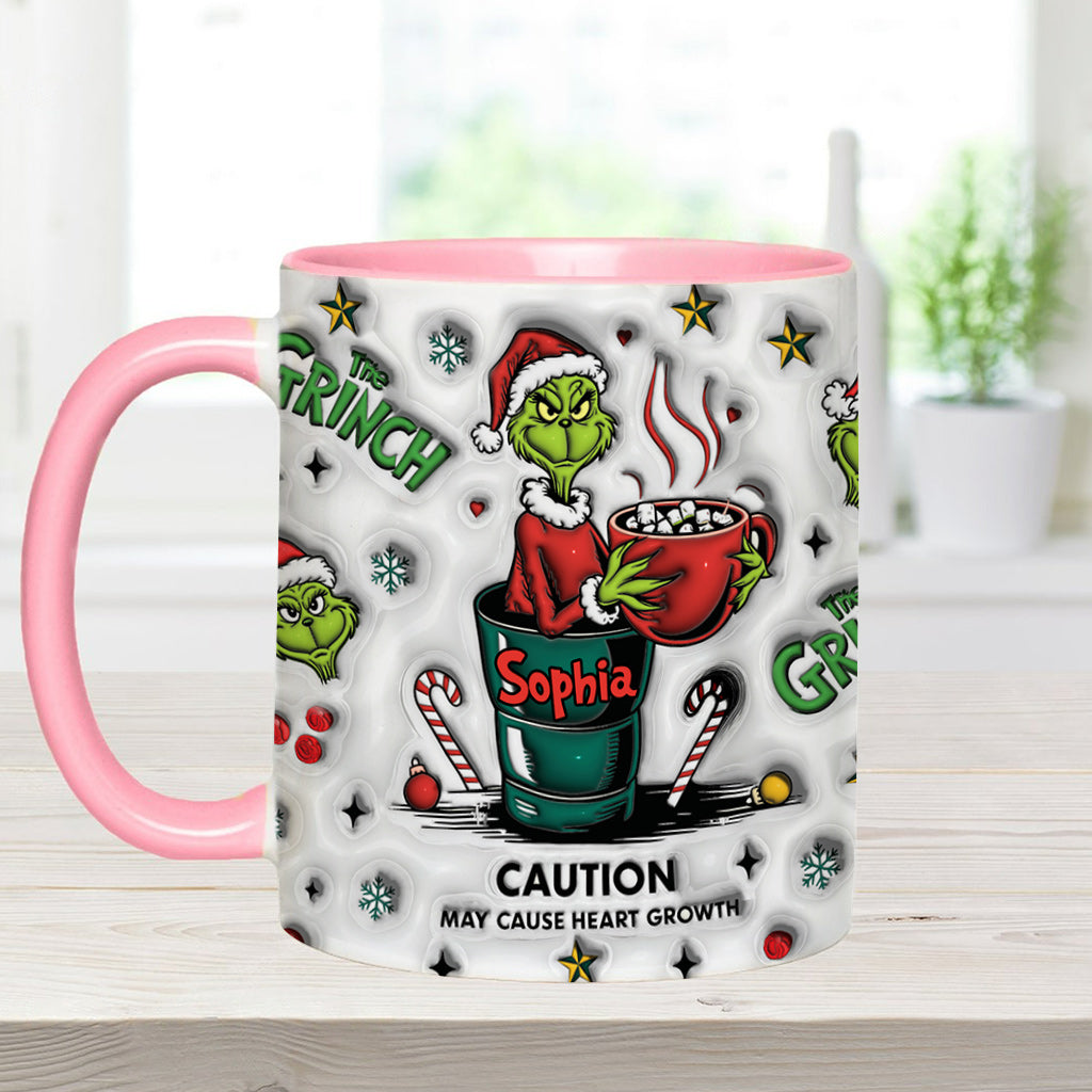 Caution Any Name - Personalized Stole Christmas Accent Mug