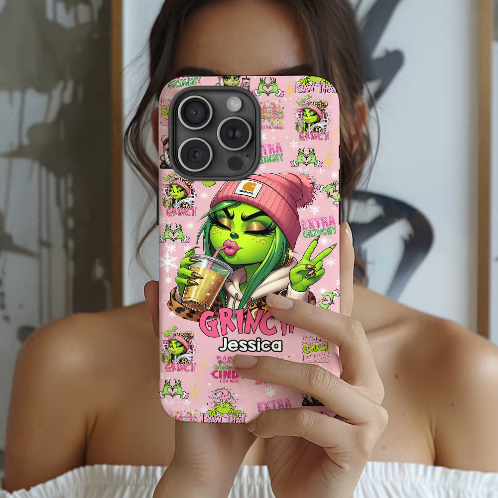 Coque de téléphone Pinky - Imprimé intégral « Étole de Noël » personnalisé