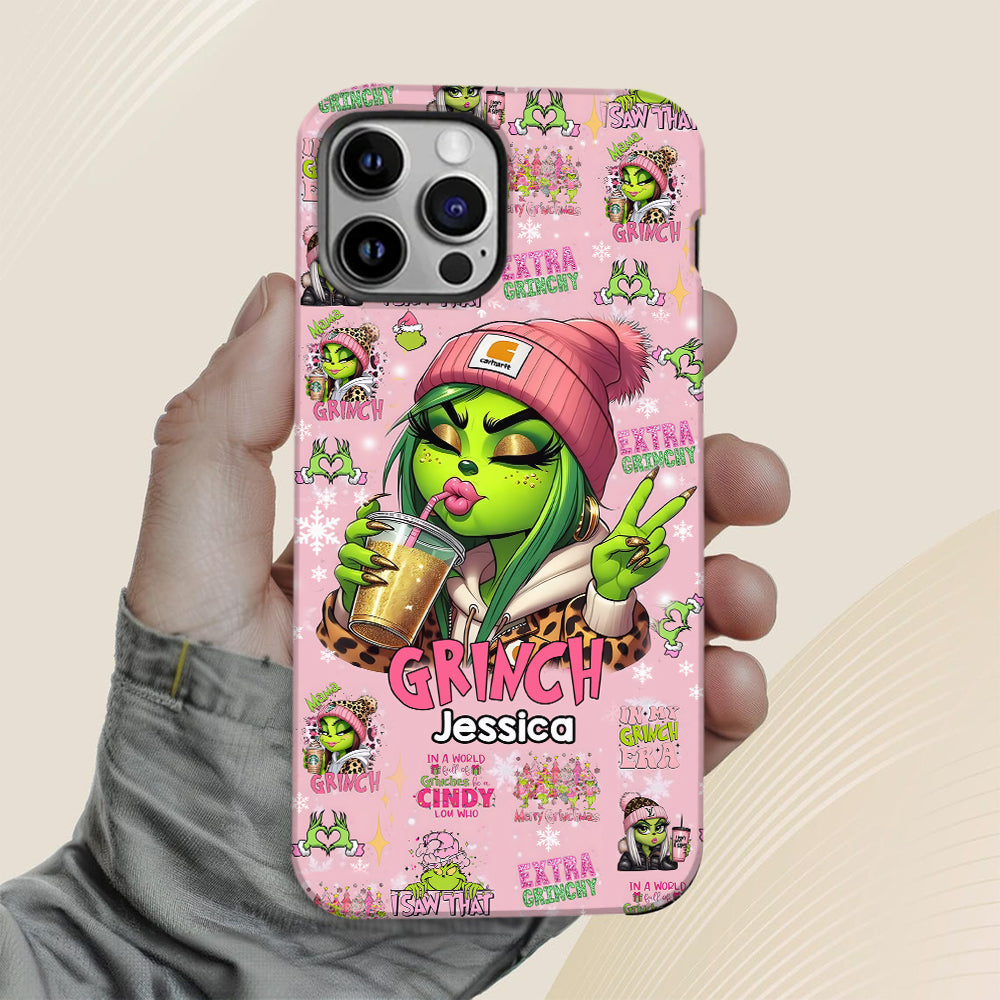 Coque de téléphone Pinky - Imprimé intégral « Étole de Noël » personnalisé