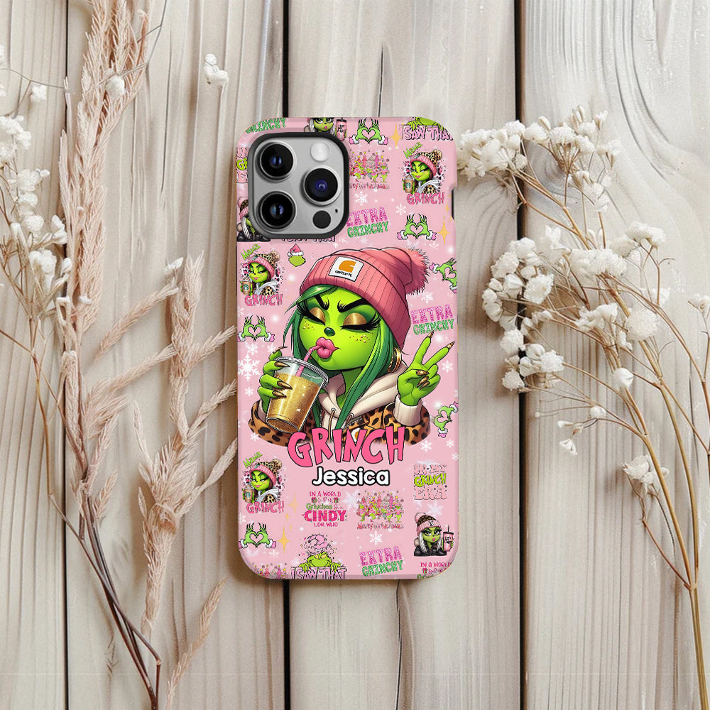 Coque de téléphone Pinky - Imprimé intégral « Étole de Noël » personnalisé