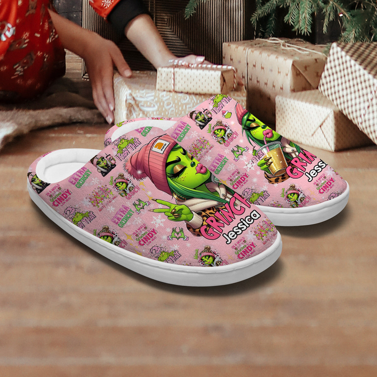 Pinky - Étole de Noël personnalisée Pantoufles