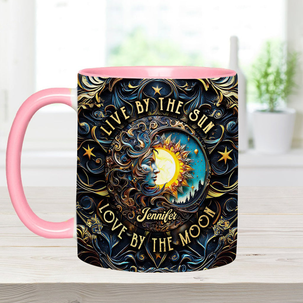 Vivre au rythme du soleil, aimer au rythme de la lune - Mug personnalisé style hippie