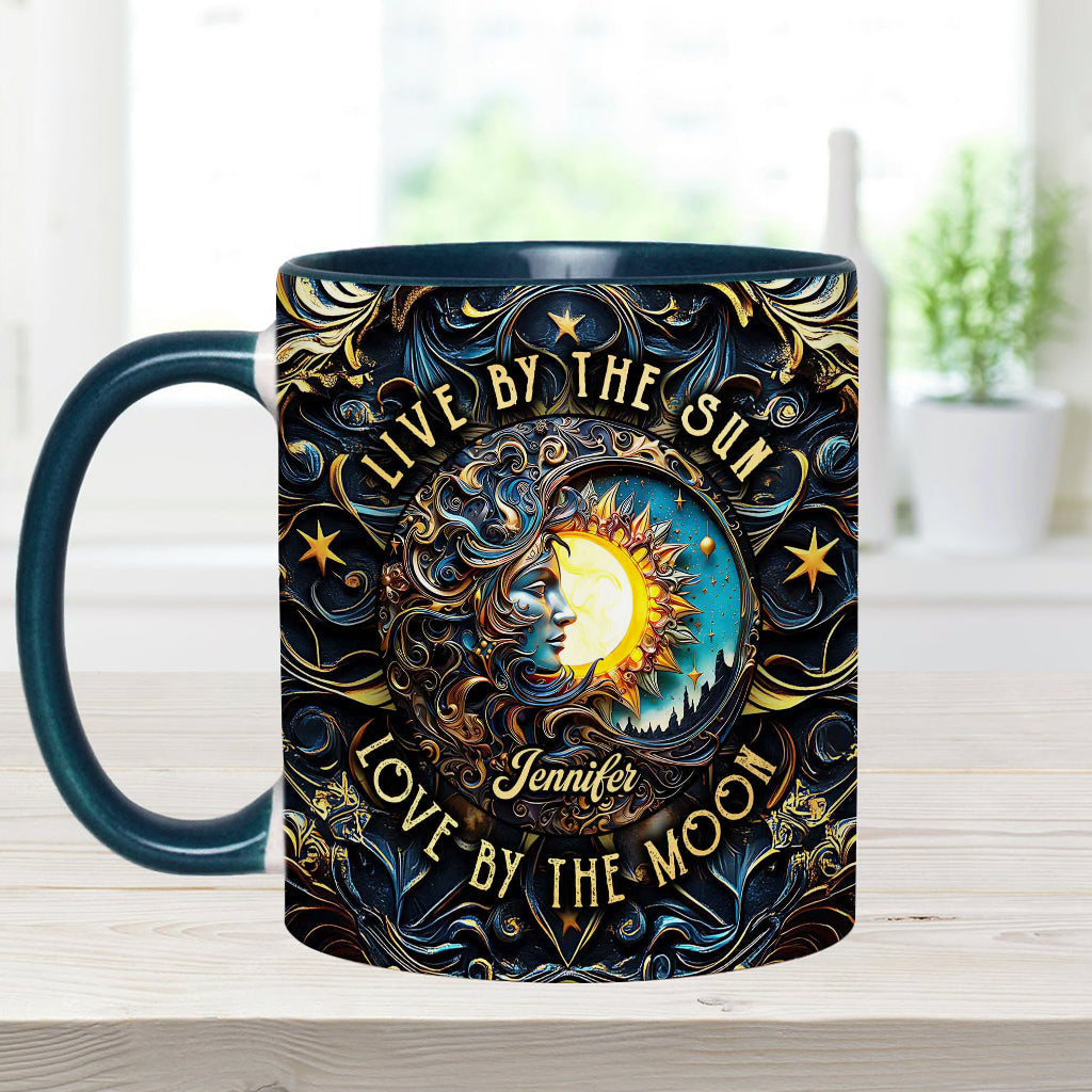 Vivre au rythme du soleil, aimer au rythme de la lune - Mug personnalisé style hippie