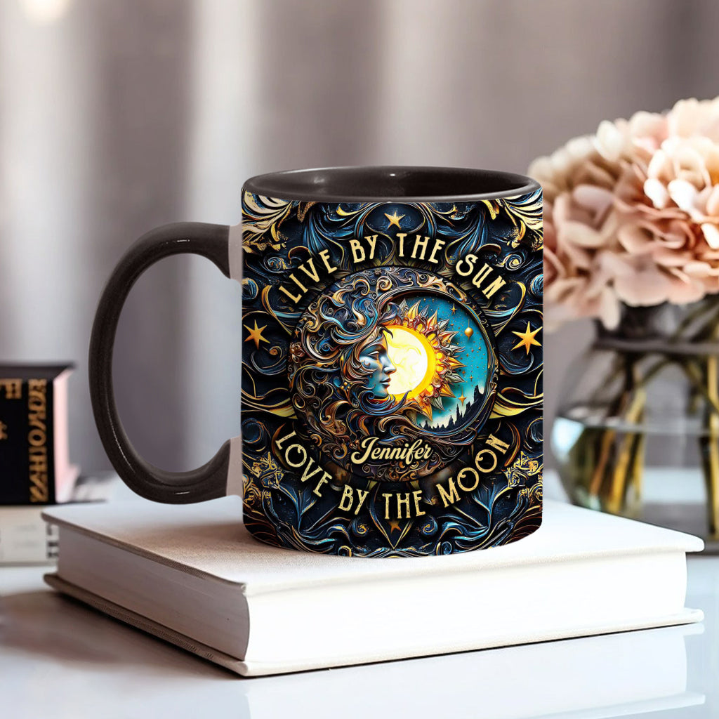 Vivre au rythme du soleil, aimer au rythme de la lune - Mug personnalisé style hippie
