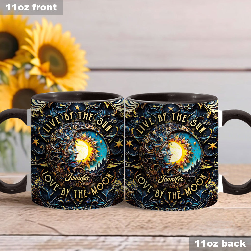 Vivre au rythme du soleil, aimer au rythme de la lune - Mug personnalisé style hippie