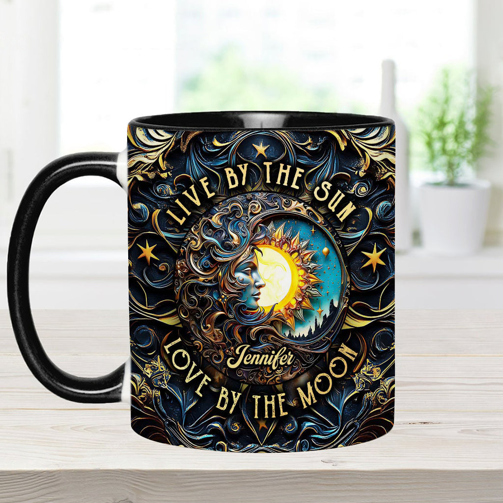 Vivre au rythme du soleil, aimer au rythme de la lune - Mug personnalisé style hippie