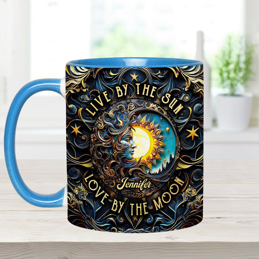 Vivre au rythme du soleil, aimer au rythme de la lune - Mug personnalisé style hippie