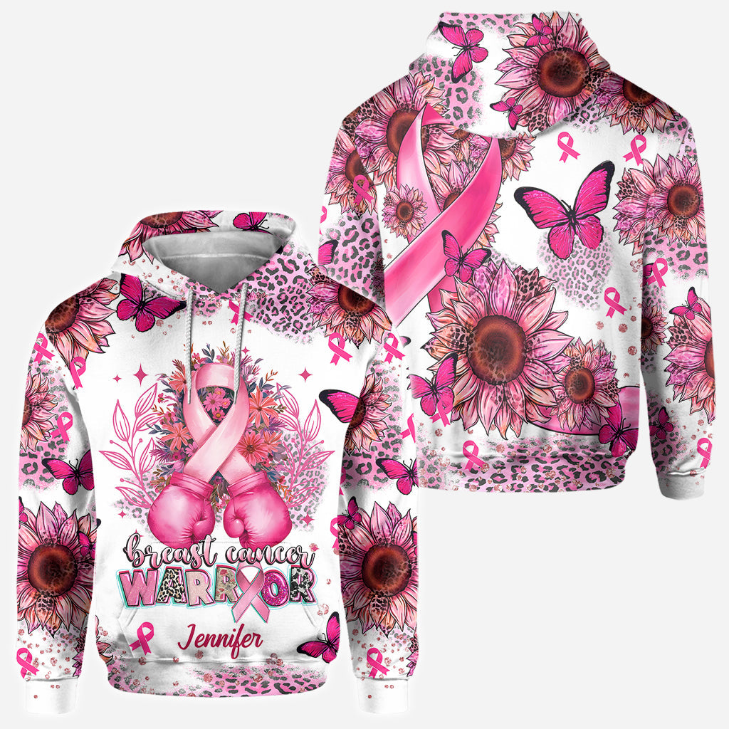 Guerrière du cancer du sein - T-shirt personnalisé de sensibilisation au cancer du sein