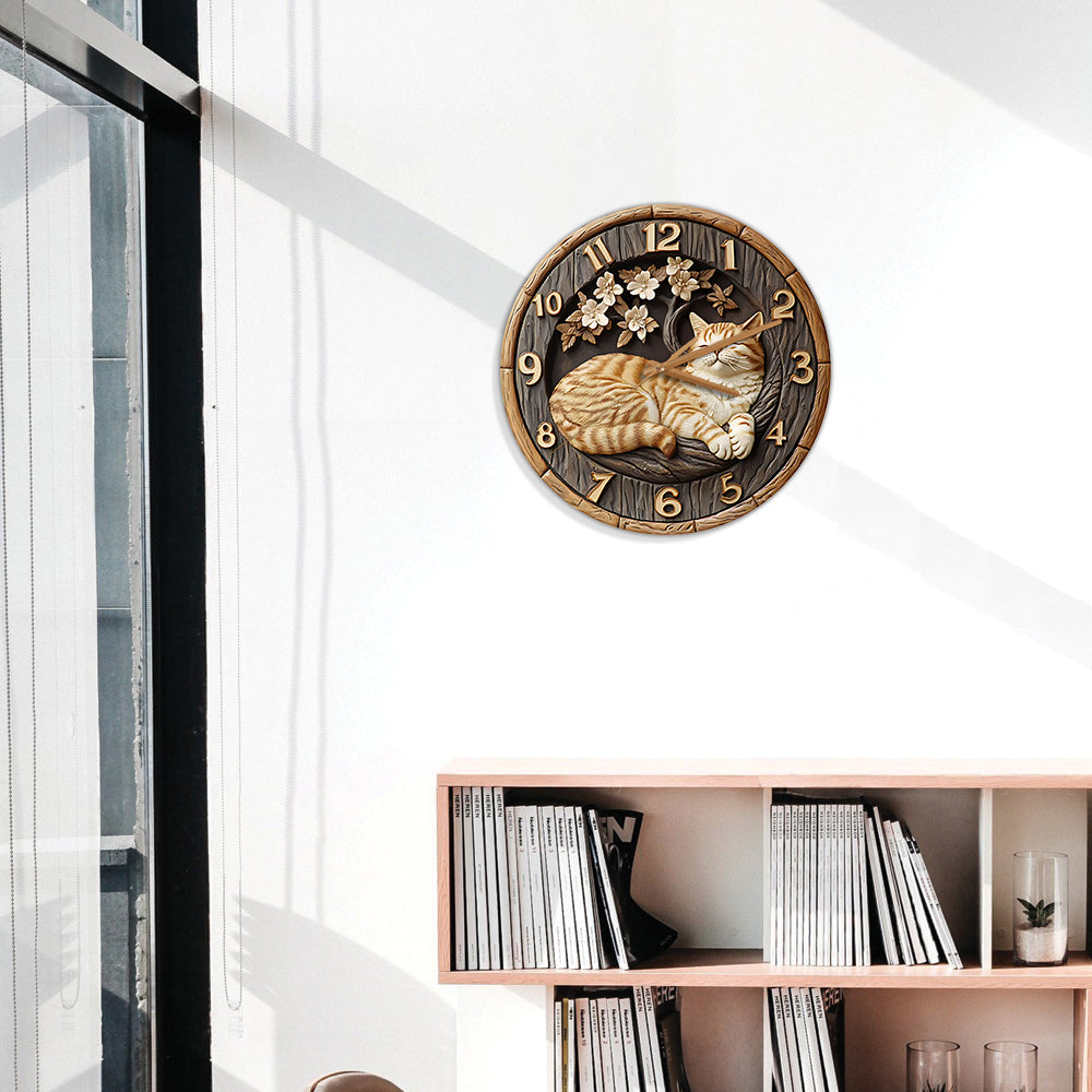 Horloge murale chat « J’aime les chats »