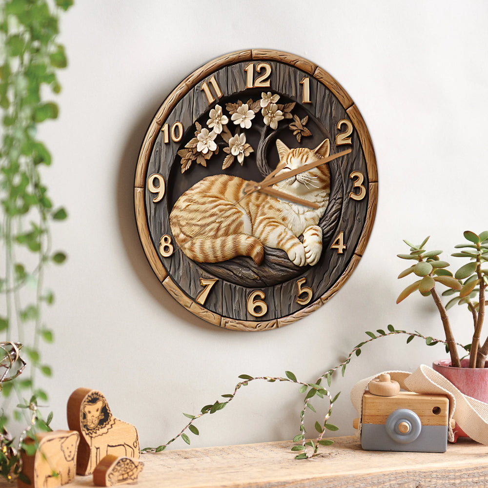 Horloge murale chat « J’aime les chats »