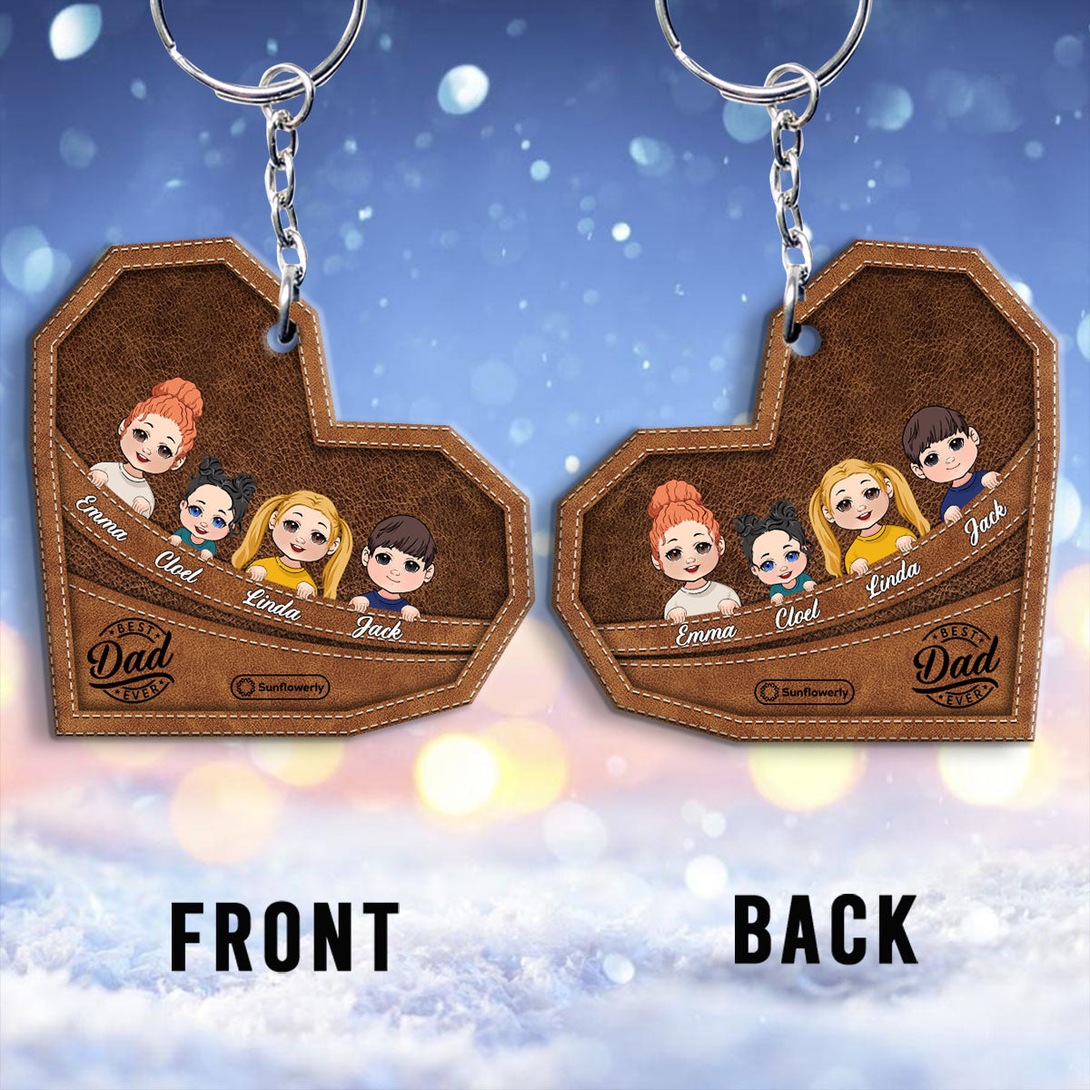 Best Dad/Grandma/Grandpa/Mom Ever - Personalized Father Keychain