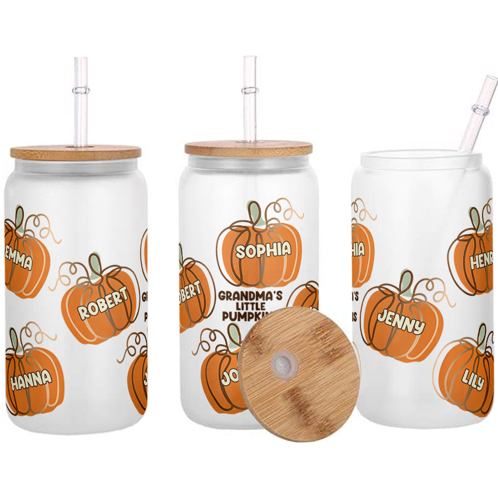 Grandma's Little Pumpkins - Personalized Grandma Can Glass