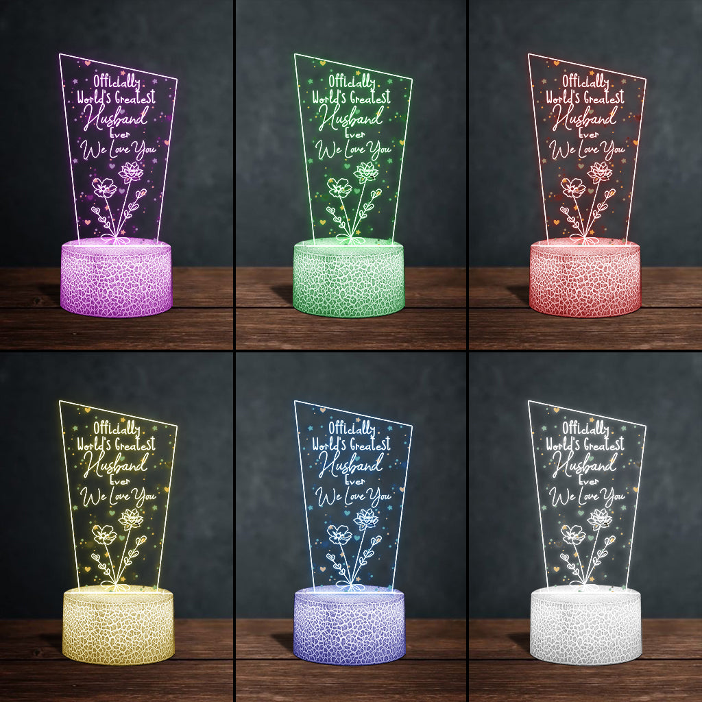 Officiellement la meilleure maman du monde ! – Cadeau pour maman, grand-père, mari, femme, grand-mère, papa – Plaque lumineuse personnalisée