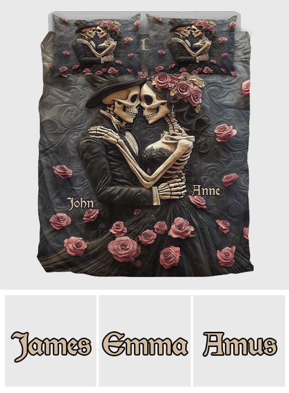 Jusqu'à ce que la mort nous sépare - Parure de lit personnalisée avec tête de mort