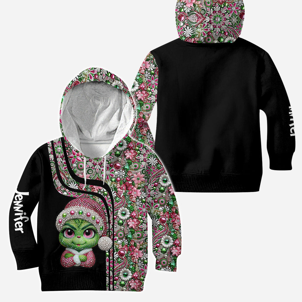 Joyeux Grinchmas ! - Sweat à capuche et legging personnalisés avec étole de Noël