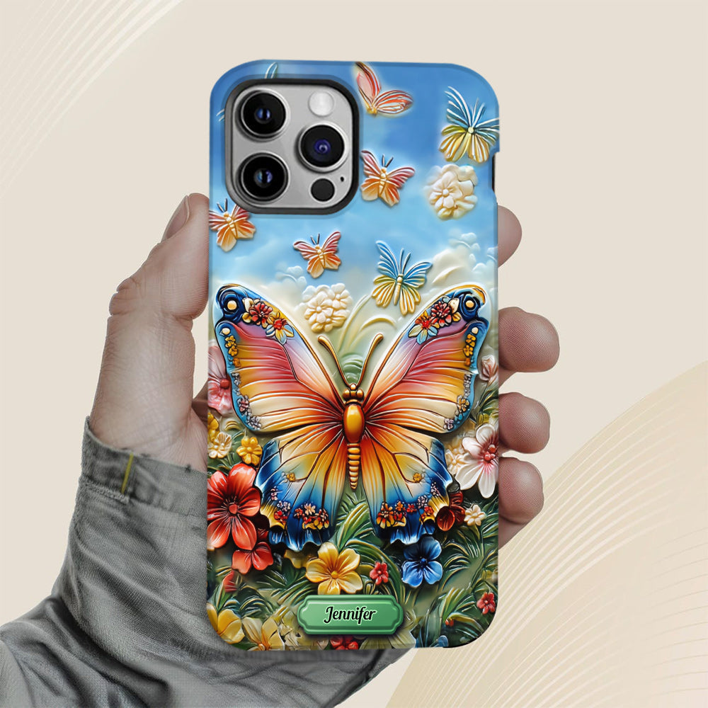 Coque de téléphone personnalisée avec magnifique motif papillon, abeille, libellule et colibri