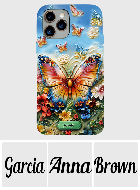 Coque de téléphone personnalisée avec magnifique motif papillon, abeille, libellule et colibri