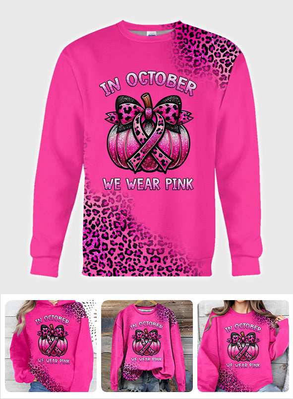 En octobre, on porte du rose - T-shirt intégral de sensibilisation au cancer du sein