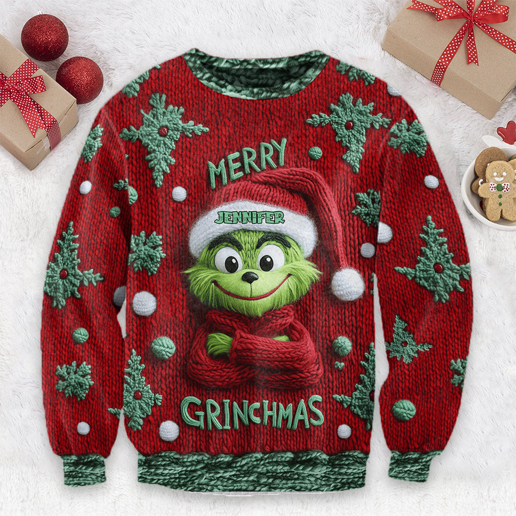 Merry Grinchmas - Personalized Stole Christmas Ugly Sweater
