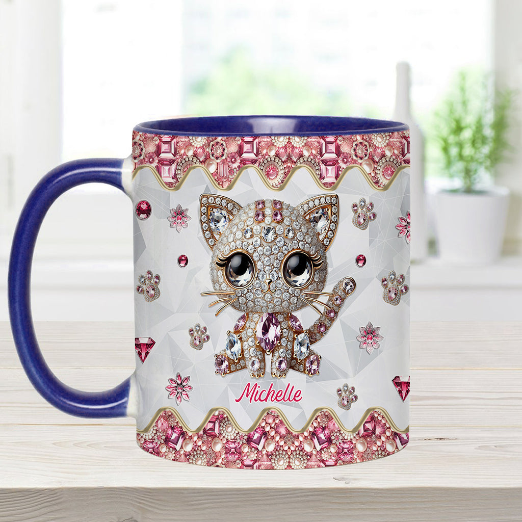 Mug personnalisé « Juste une fille qui aime les chats » avec motif chat