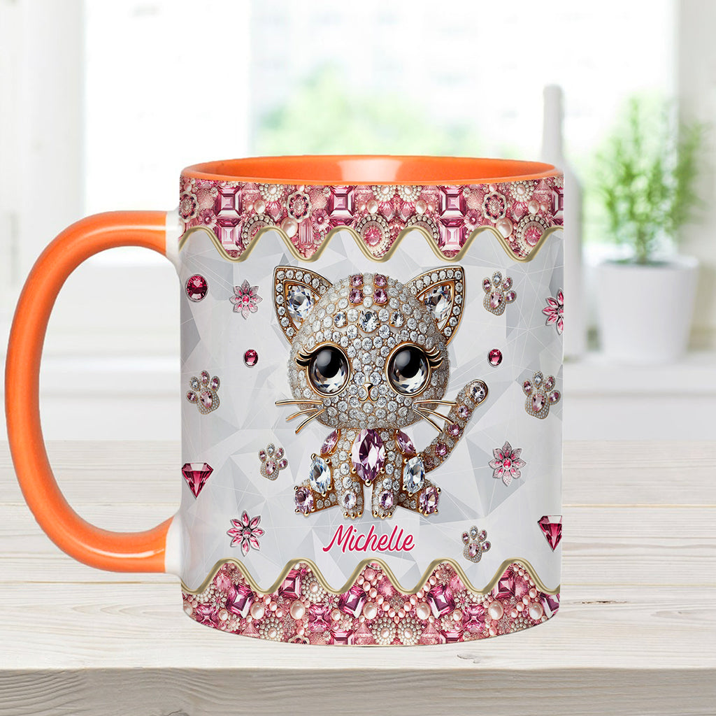 Mug personnalisé « Juste une fille qui aime les chats » avec motif chat
