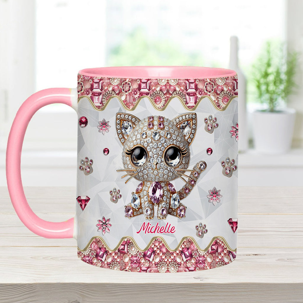 Mug personnalisé « Juste une fille qui aime les chats » avec motif chat