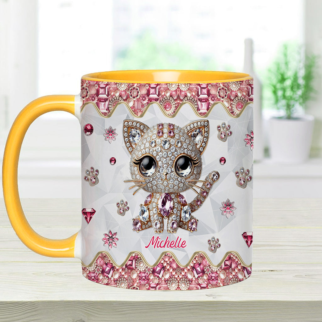 Mug personnalisé « Juste une fille qui aime les chats » avec motif chat