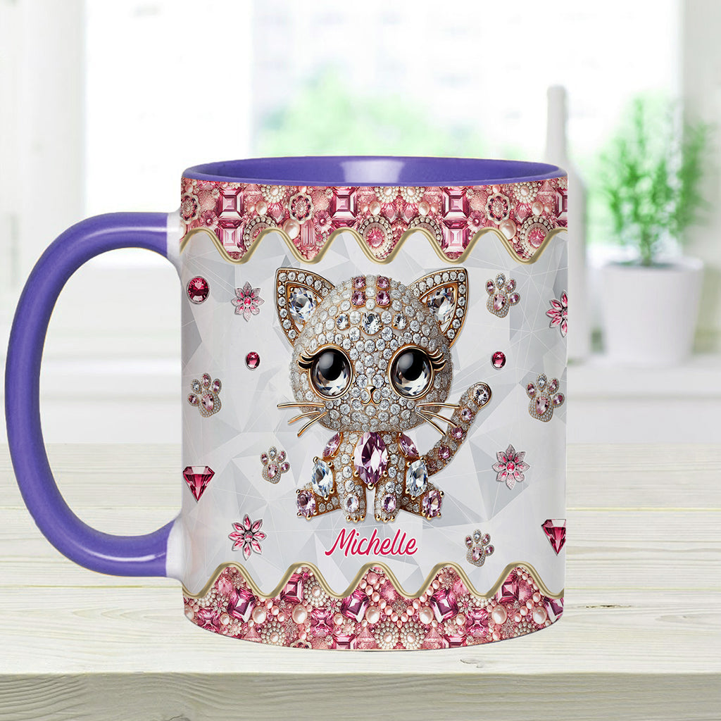 Mug personnalisé « Juste une fille qui aime les chats » avec motif chat