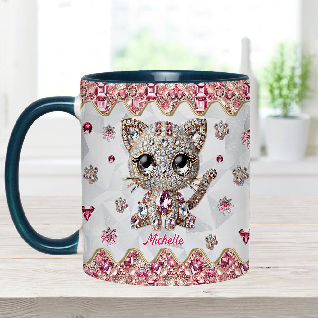 Mug personnalisé « Juste une fille qui aime les chats » avec motif chat