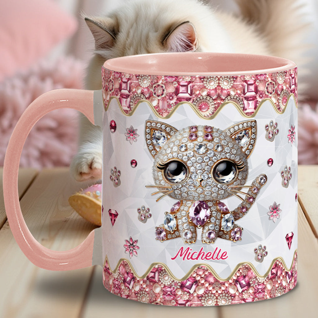 Mug personnalisé « Juste une fille qui aime les chats » avec motif chat