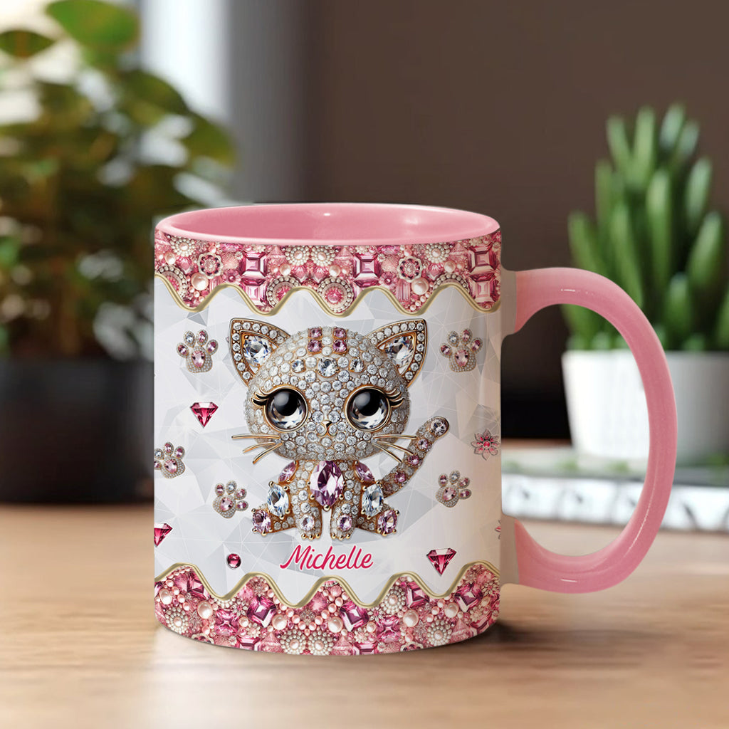 Mug personnalisé « Juste une fille qui aime les chats » avec motif chat