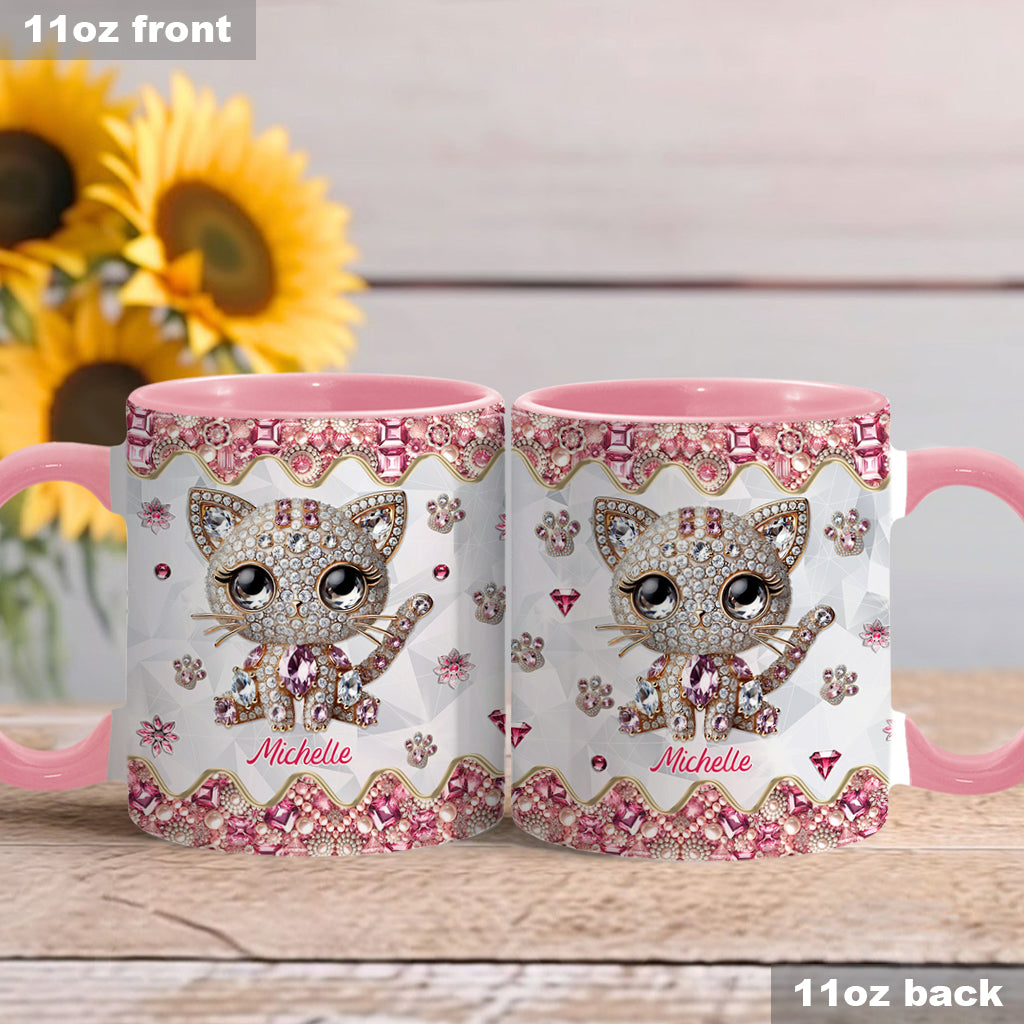 Mug personnalisé « Juste une fille qui aime les chats » avec motif chat