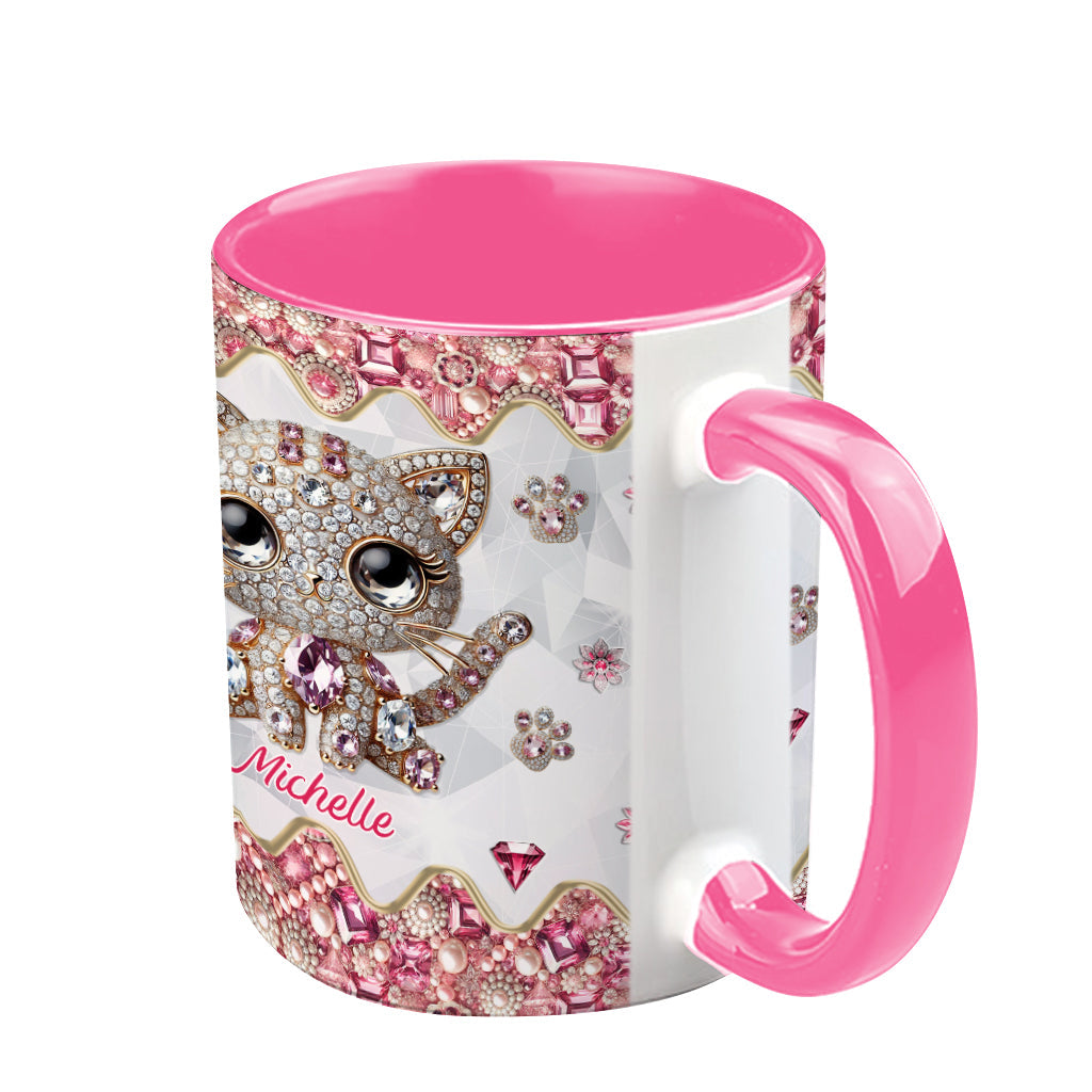 Mug personnalisé « Juste une fille qui aime les chats » avec motif chat