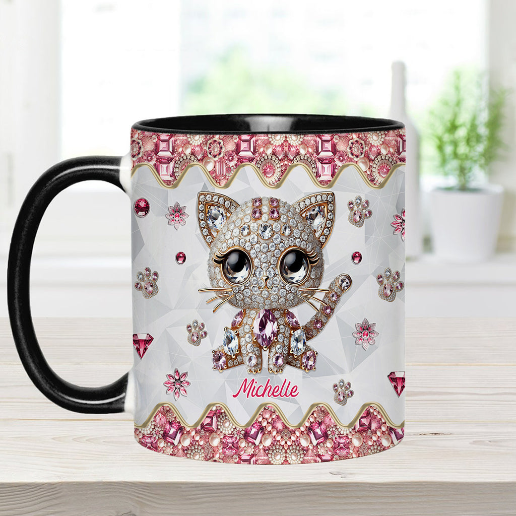 Mug personnalisé « Juste une fille qui aime les chats » avec motif chat