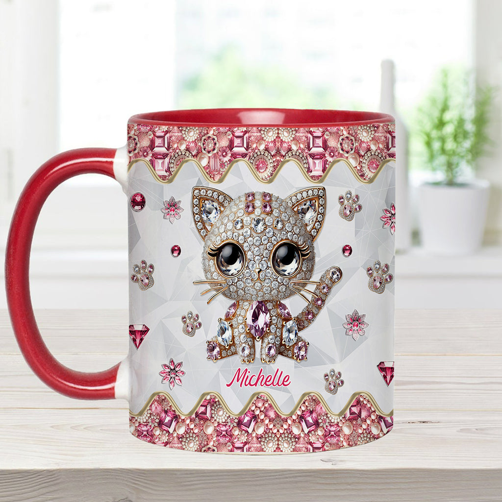 Mug personnalisé « Juste une fille qui aime les chats » avec motif chat