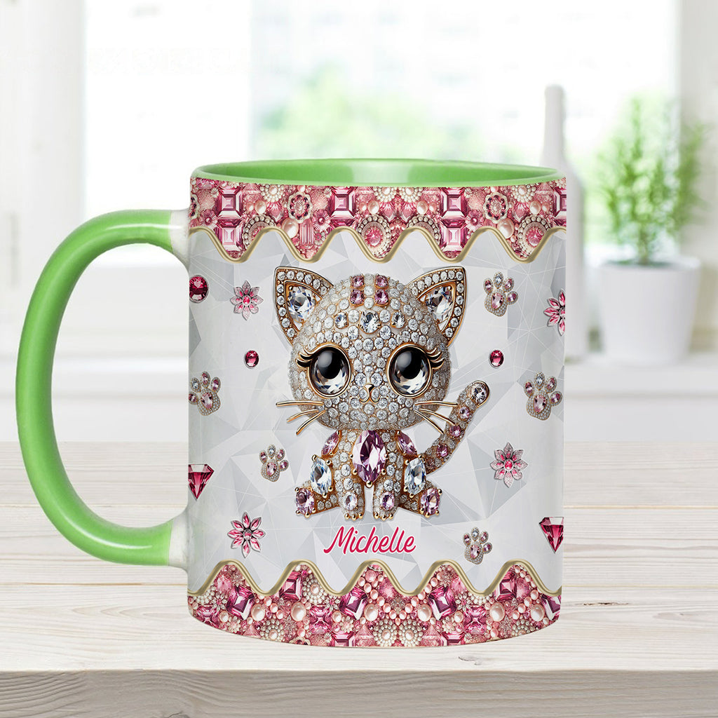 Mug personnalisé « Juste une fille qui aime les chats » avec motif chat
