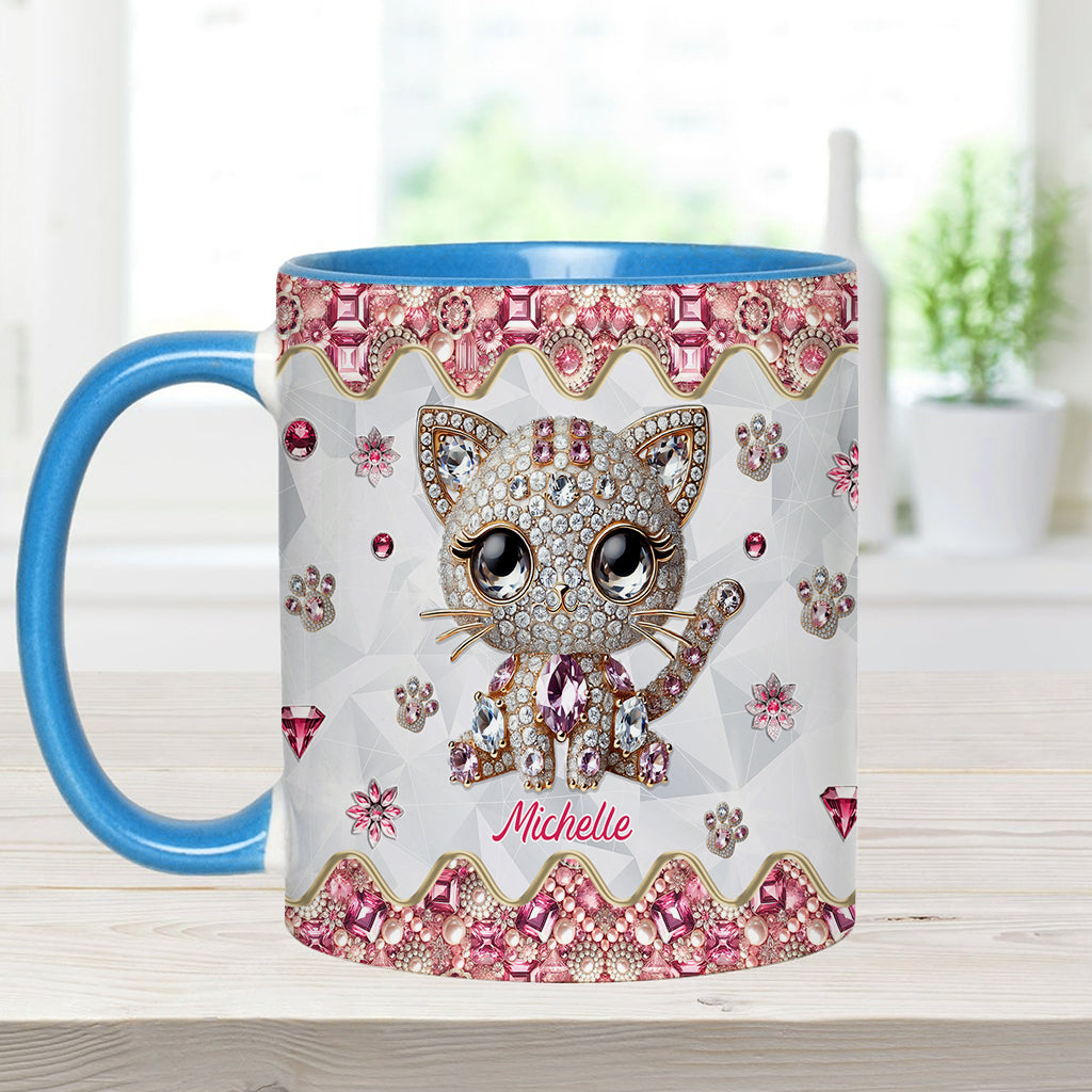 Mug personnalisé « Juste une fille qui aime les chats » avec motif chat