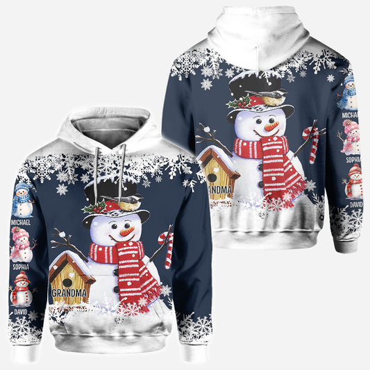 T-shirt personnalisé « Grand-mère Bonhomme de Neige »