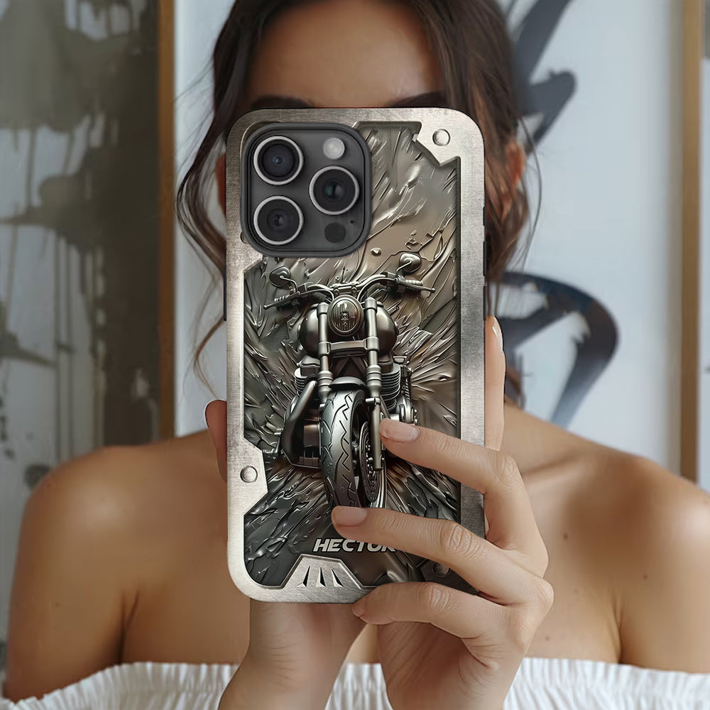 Coque de téléphone personnalisée avec motif motard vintage - Moto vintage