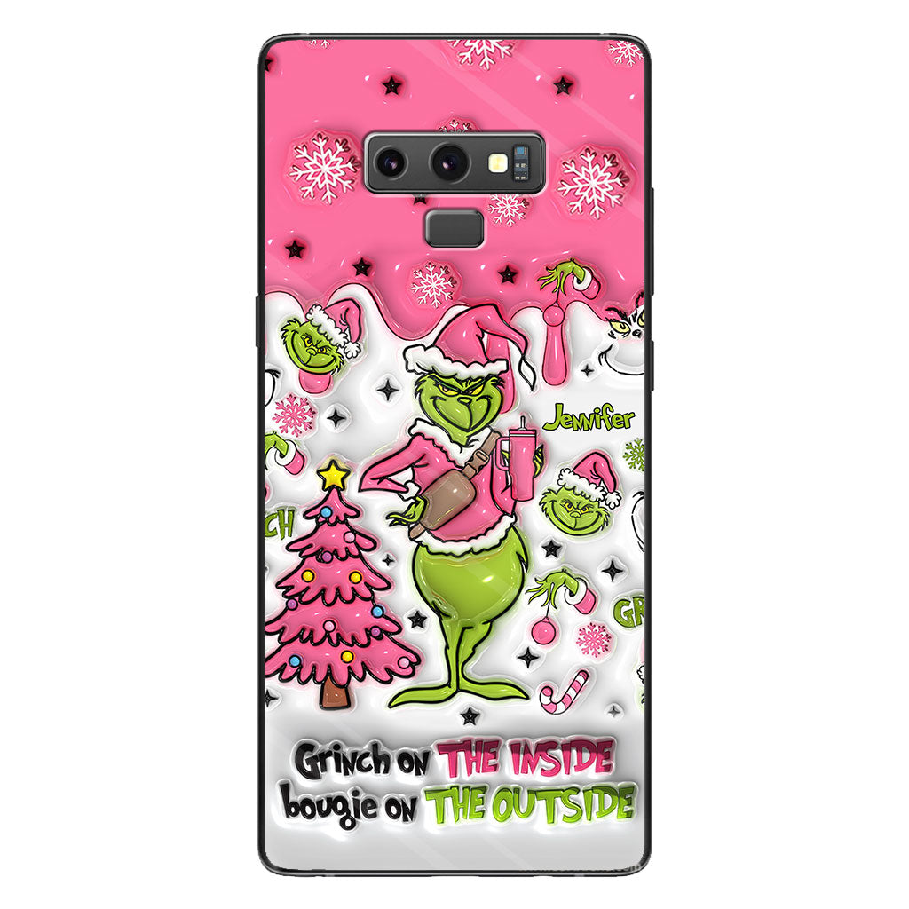 Le Grinch à l'intérieur - Coque de téléphone personnalisée avec étole de Noël