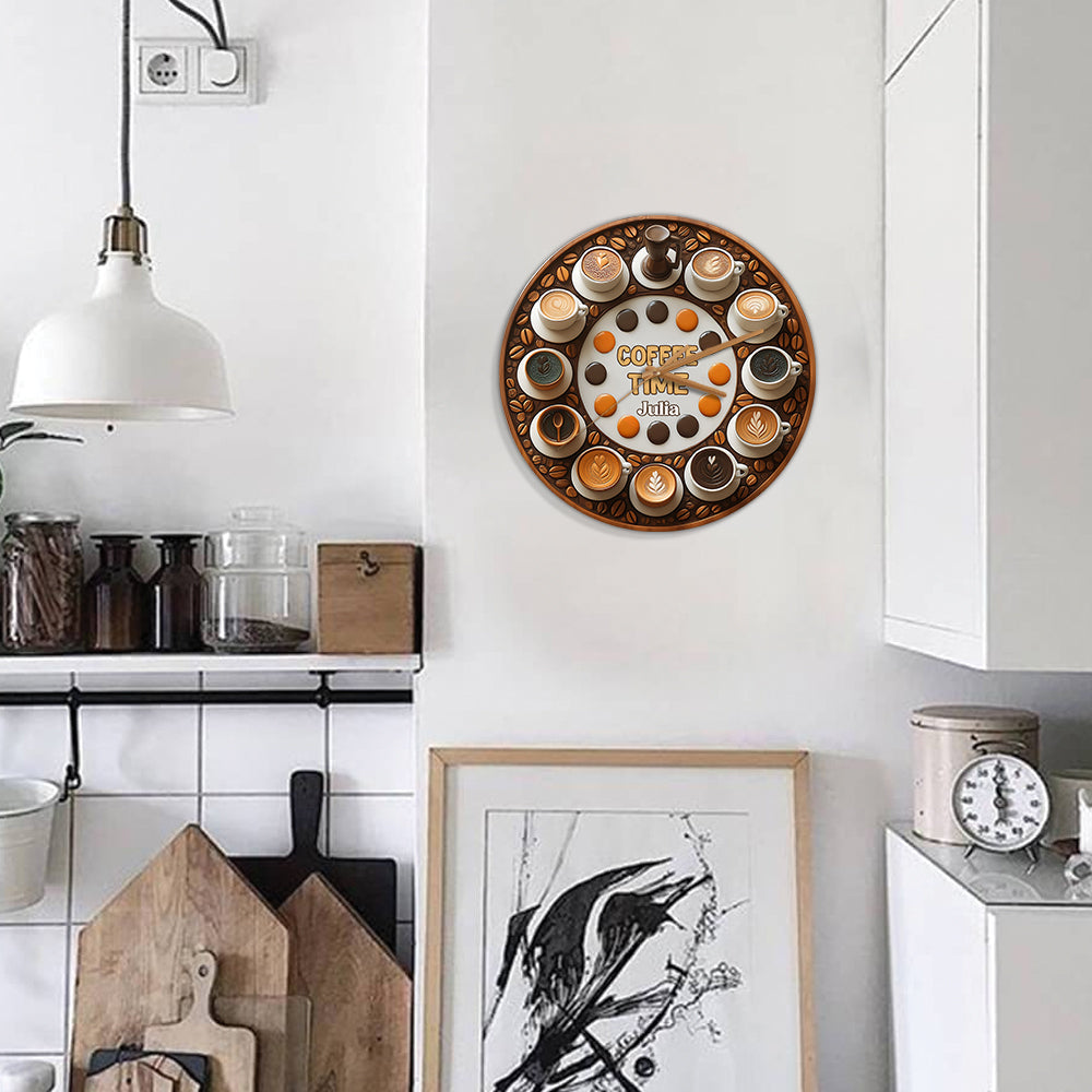 Coffe Time - Personalized Coffee Wall Clock