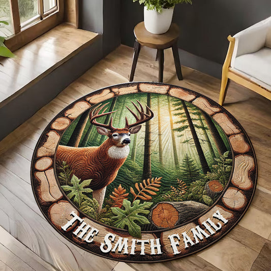 Passionné de chasse - Tapis rond de chasse personnalisé