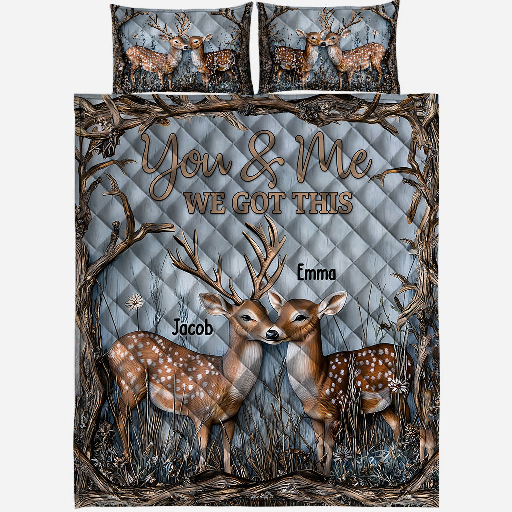 Toi et moi, on gère ça, cher couple - Ensemble de courtepointe de chasse personnalisé