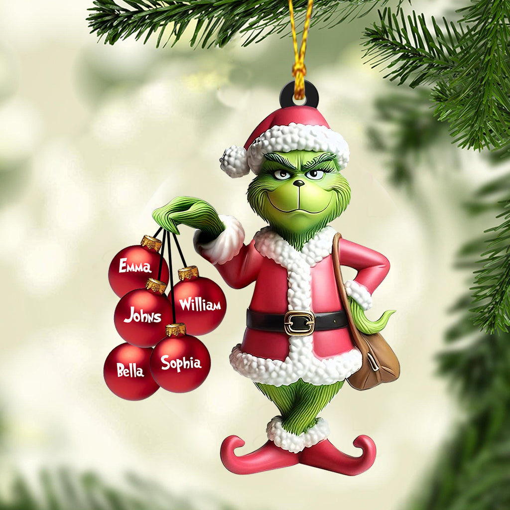Love My Family - Personalized Stole Christmas Transparent Ornament